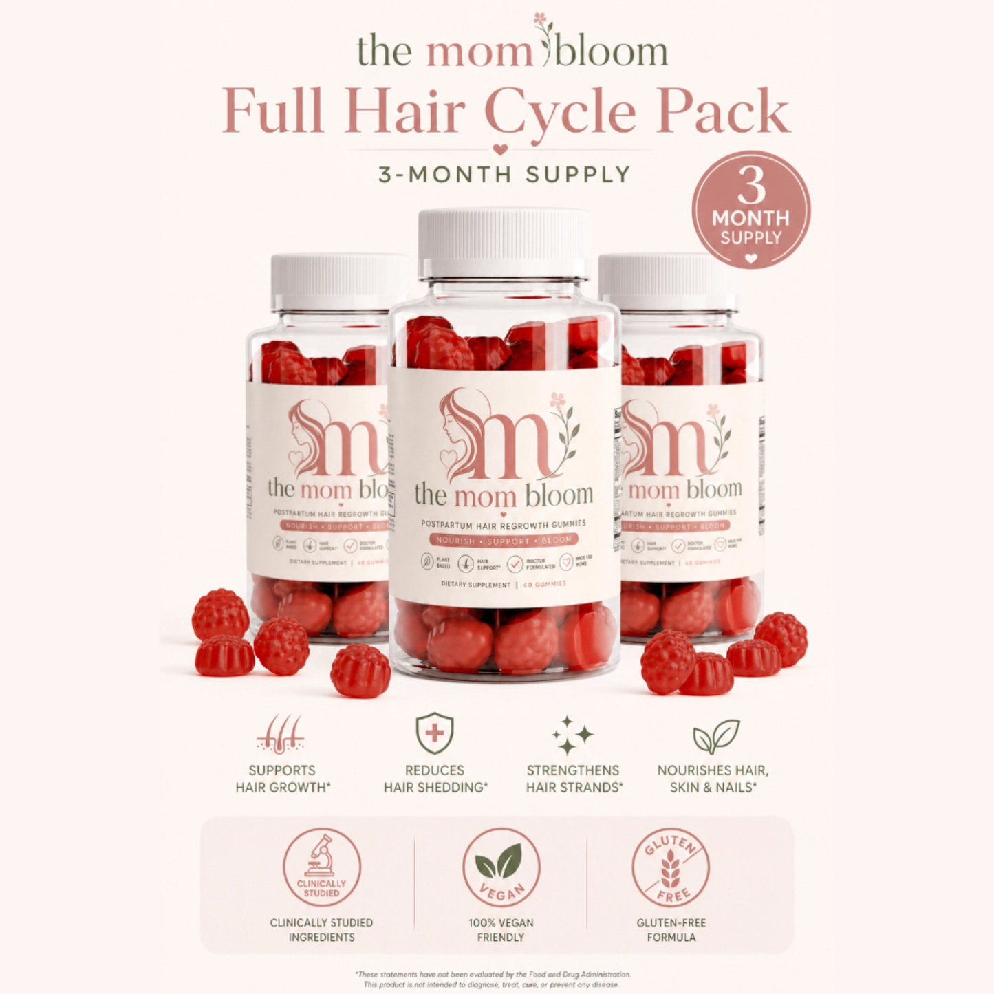 The Bloom Glow® Post Partum Hair Regrowth Gummies